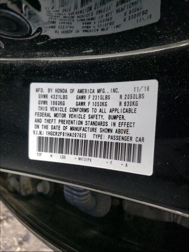 2017 HONDA ACCORD 1HGCR2F91HA097625