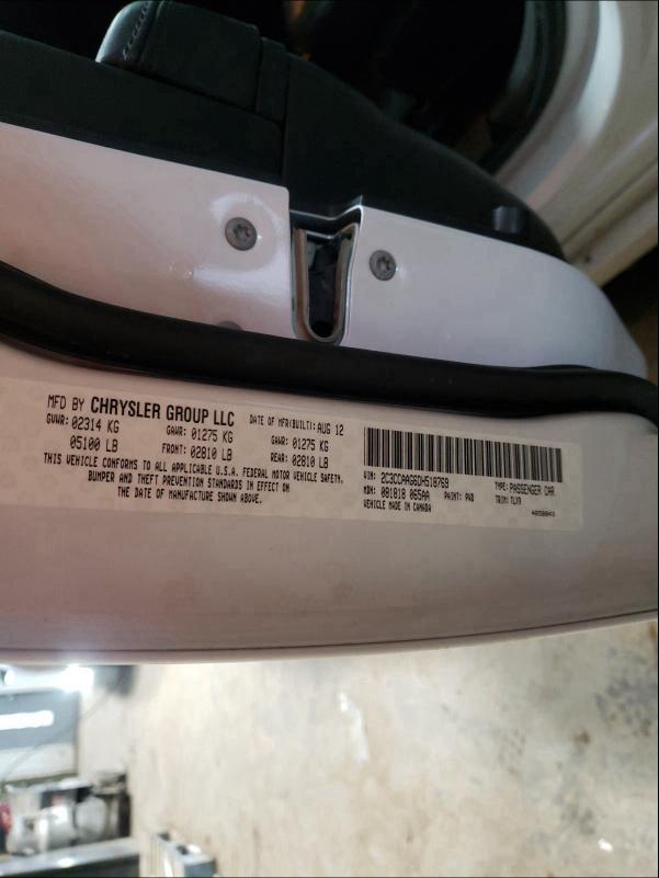 2013 CHRYSLER 300 2C3CCAAG6DH518769