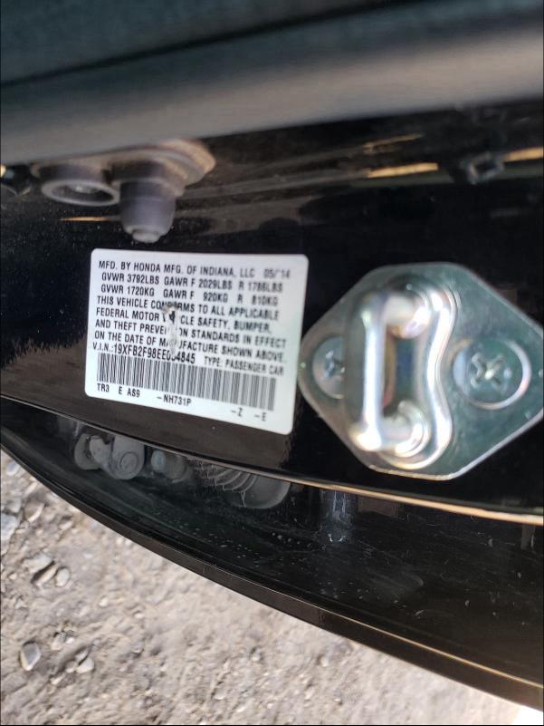 2014 HONDA CIVIC EXL 19XFB2F98EE054845