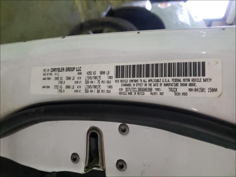 2011 DODGE RAM 2500 3D7UT2CL3BG606388