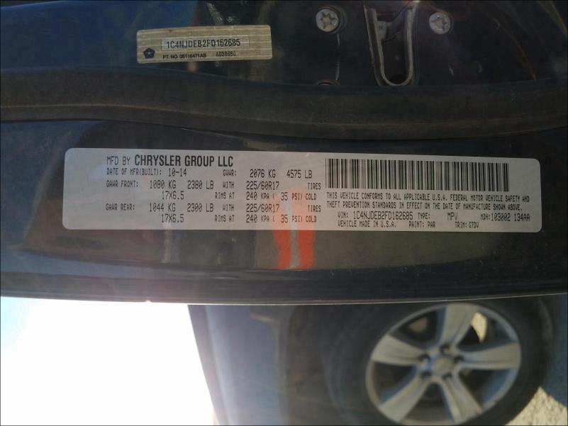 2015 JEEP COMPASS LA 1C4NJDEB2FD162685