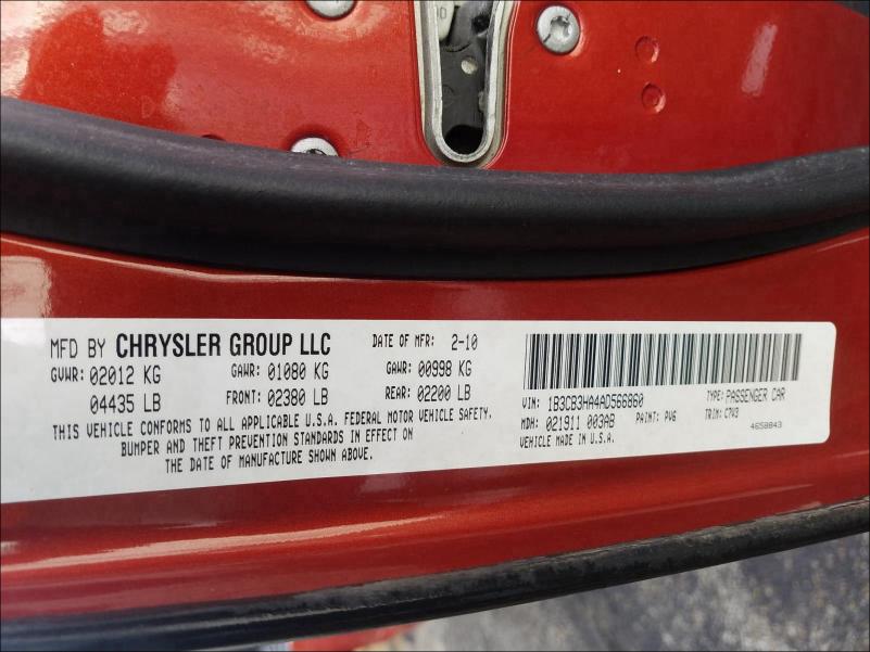 2010 DODGE CALIBER MA 1B3CB3HA4AD566860