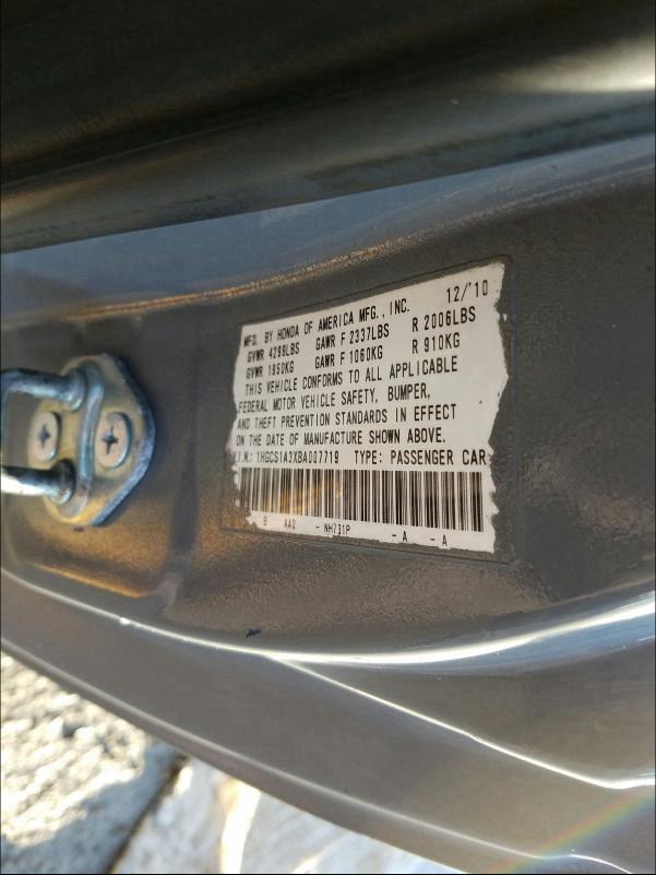 2011 HONDA ACCORD LX- 1HGCS1A3XBA007719