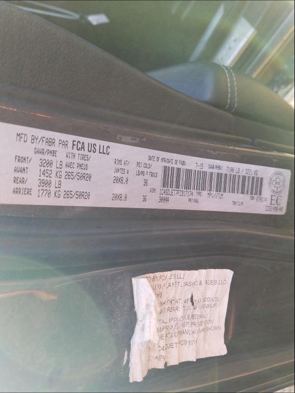 2015 DODGE DURANGO CI 1C4SDJET7FC917174