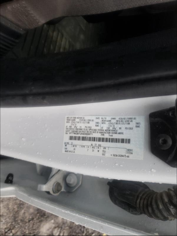 2019 FORD F250 1FT7W2BT2KEE85571