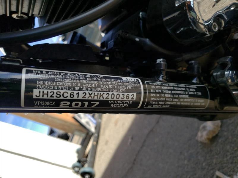 2017 HONDA VT1300 CX JH2SC612XHK200362