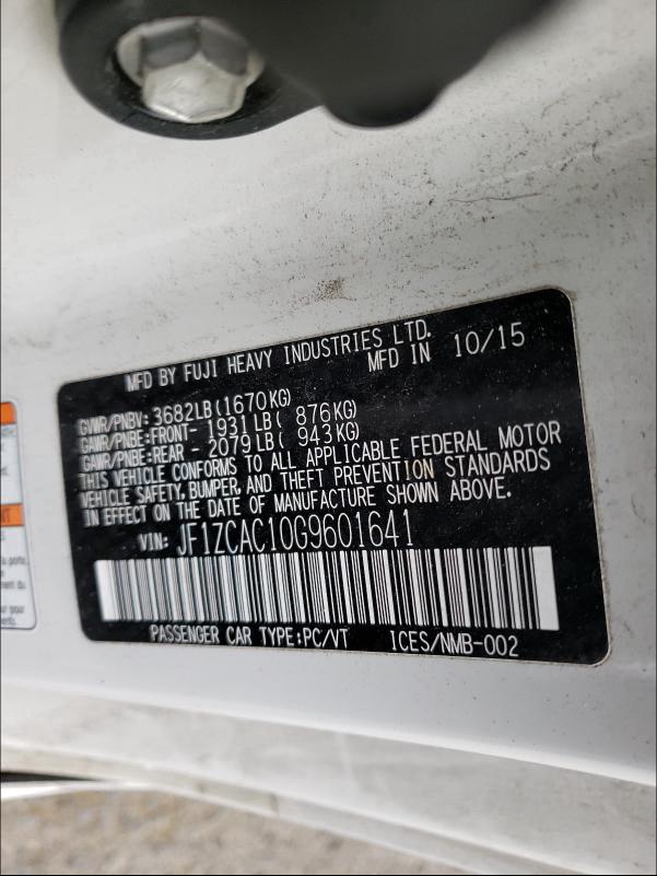2016 SUBARU BRZ 2.0 LI JF1ZCAC10G9601641