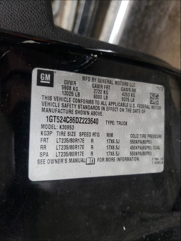 2013 GMC SIERRA K35 1GT524C86DZ223640