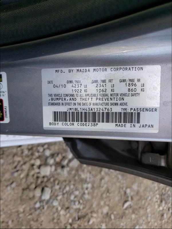 2010 MAZDA SPEED 3 JM1BL1H43A1324763