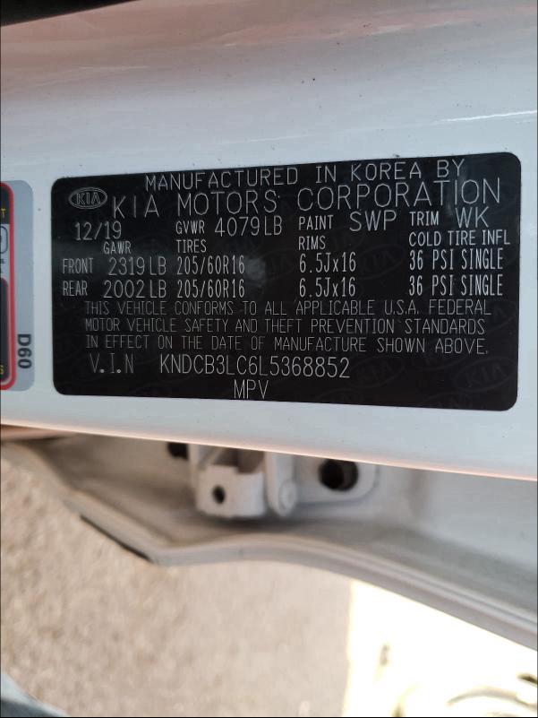 2020 KIA NIRO LX KNDCB3LC6L5368852
