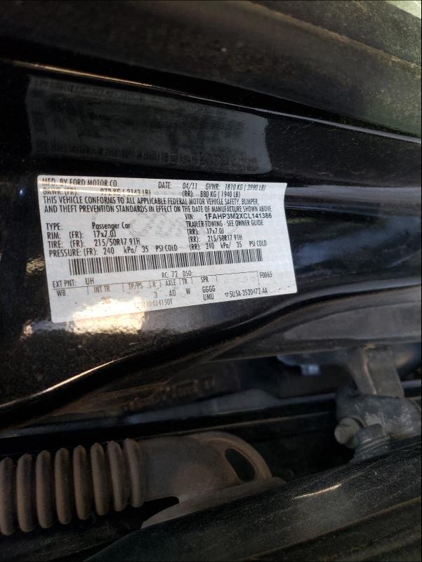 2012 FORD FOCUS SEL 1FAHP3M2XCL141386