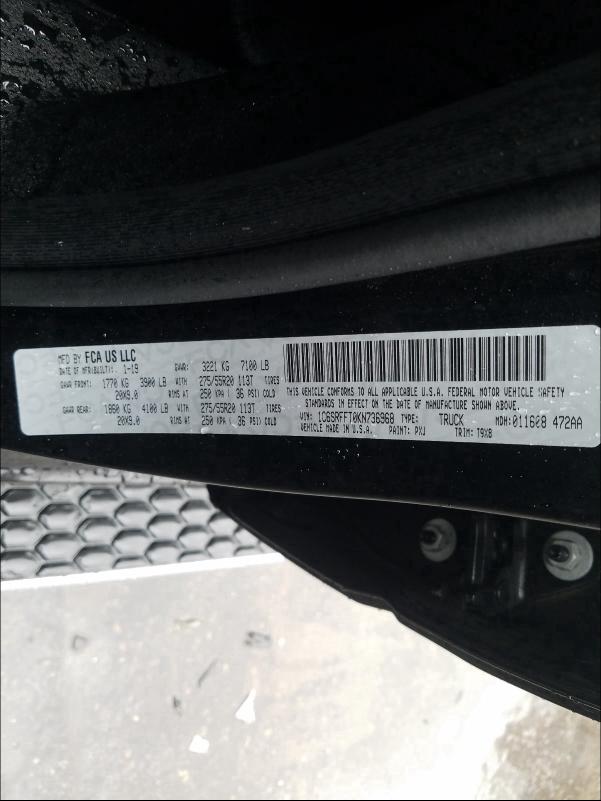 2019 RAM 1500 BIG H 1C6SRFFT0KN736968