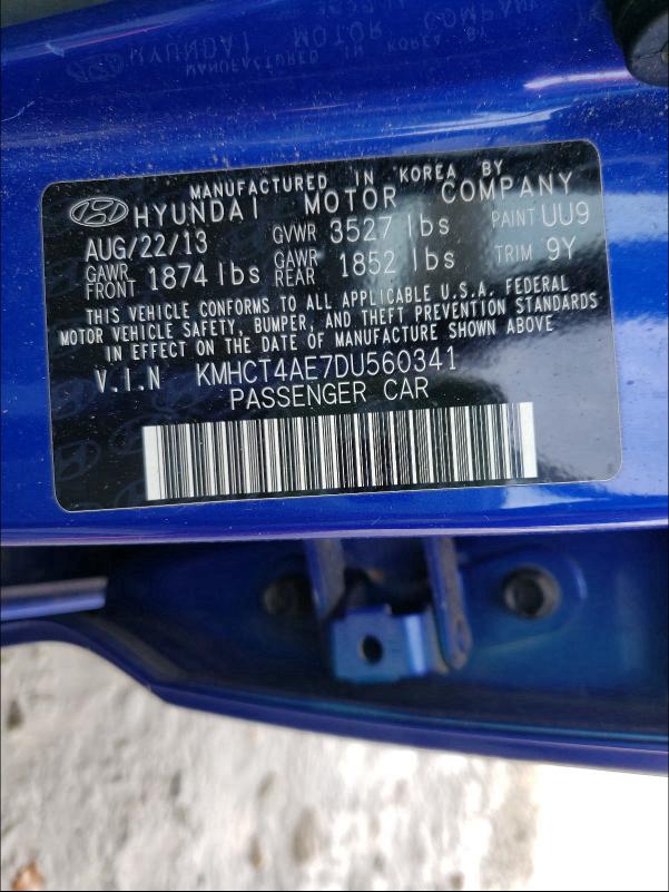 2013 HYUNDAI ACCENT GLS KMHCT4AE7DU560341