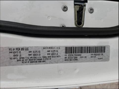 2016 DODGE CHARGER SR 2C3CDXEJ7GH246842