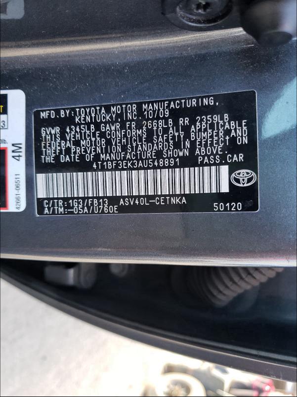 2010 TOYOTA CAMRY 4T1BF3EK3AU548891