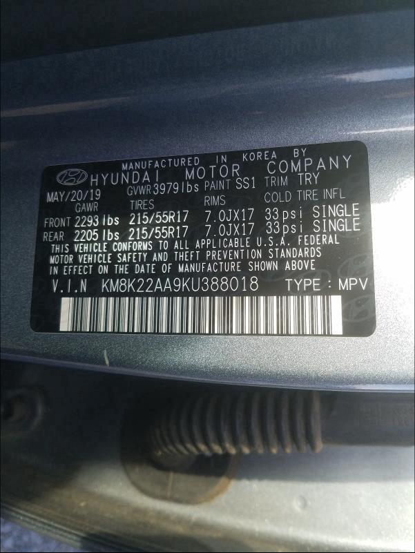 2019 HYUNDAI KONA SEL - KM8K22AA9KU388018