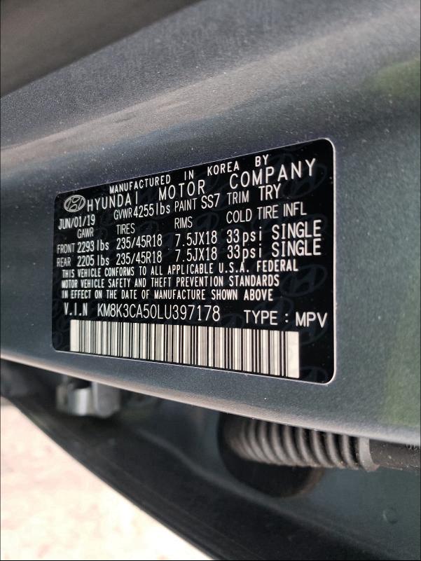 2020 HYUNDAI KONA LIMIT KM8K3CA50LU397178