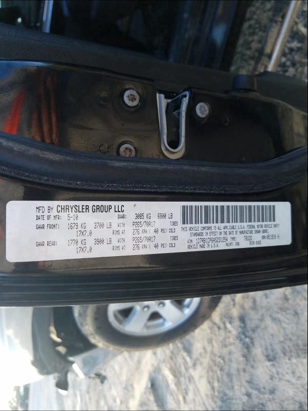 2010 DODGE RAM 1500 1D7RB1CP6AS231254