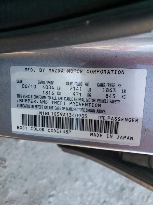 2010 MAZDA 3 JM1BL1S59A1340905