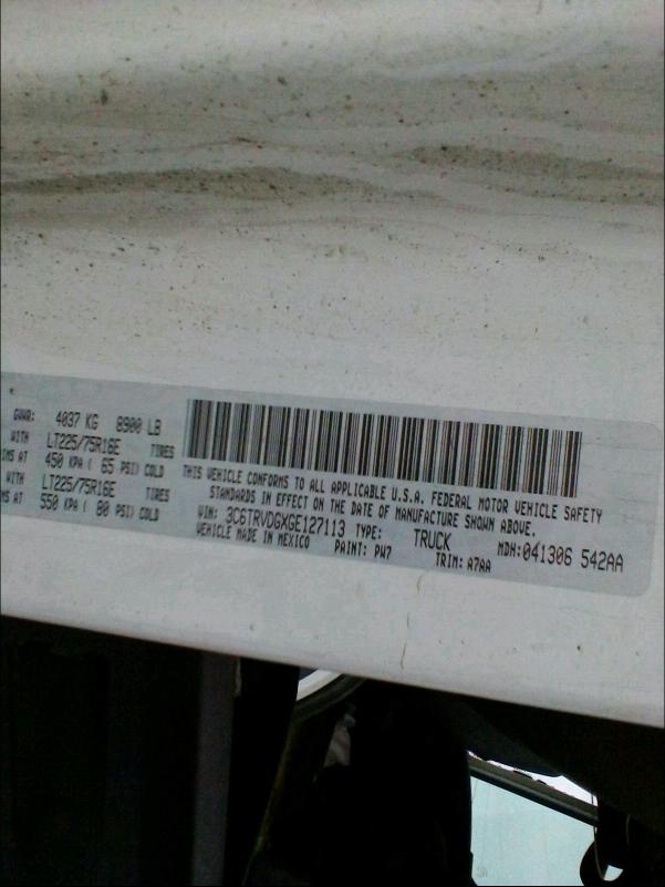 2016 RAM PROMASTER 3C6TRVDGXGE127113