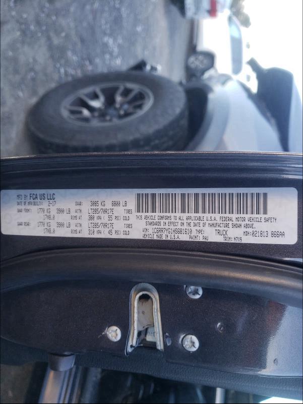 2017 RAM 1500 REBEL 1C6RR7YG1HS681610
