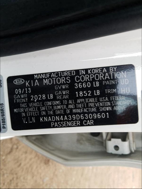 2013 KIA RIO EX KNADN4A39D6309601