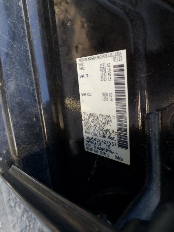 2013 NISSAN MAXIMA S 1N4AA5AP1DC827557