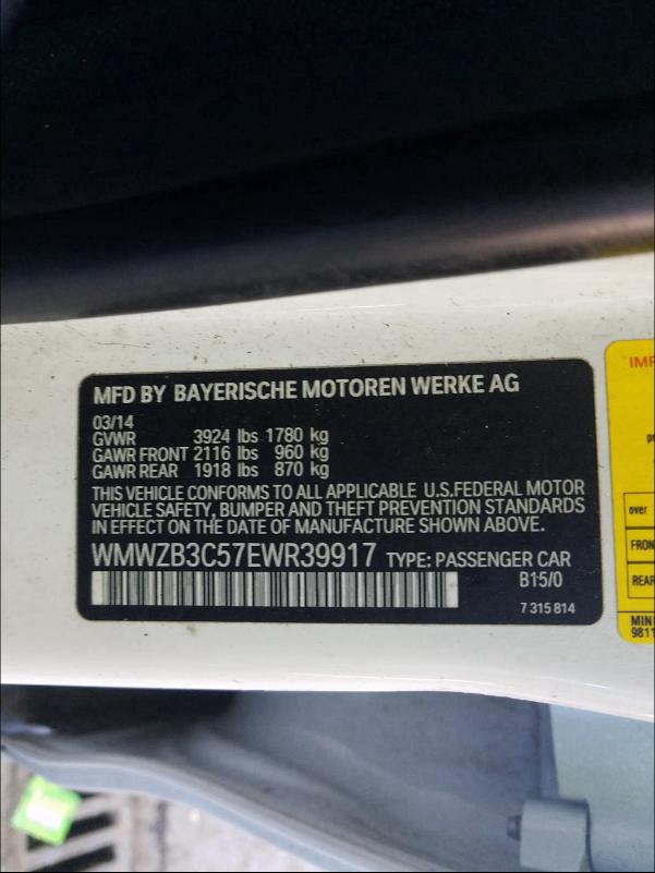 2014 MINI COOPER COU WMWZB3C57EWR39917
