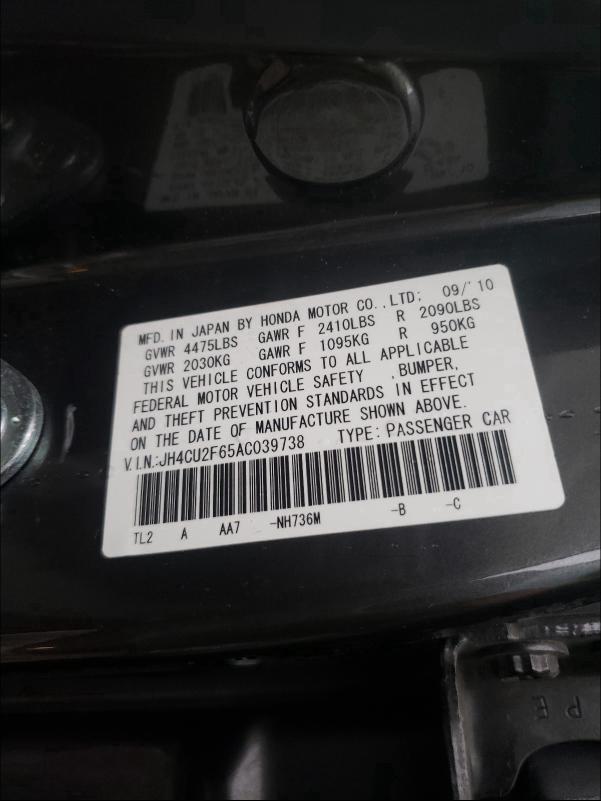 2010 ACURA TSX JH4CU2F65AC039738