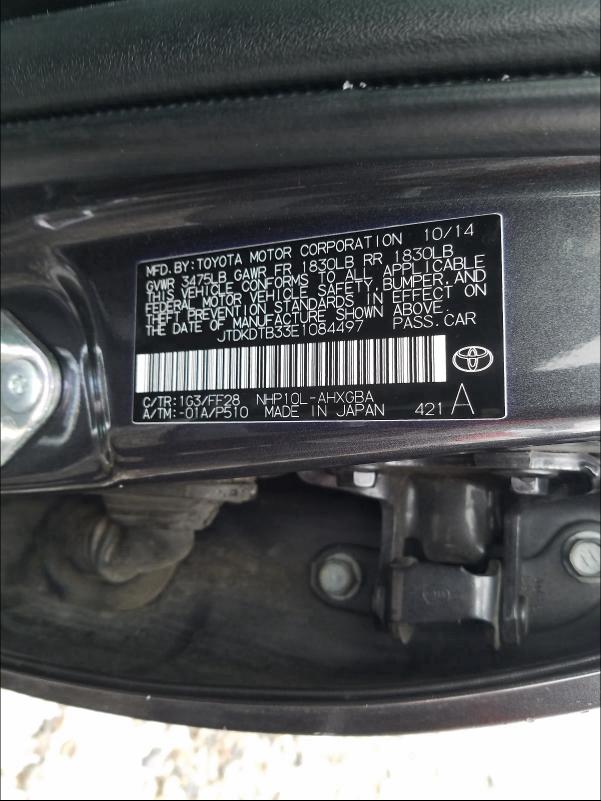 2014 TOYOTA PRIUS C JTDKDTB33E1084497