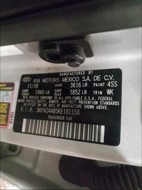 2019 KIA RIO S 3KPA24AB5KE181158