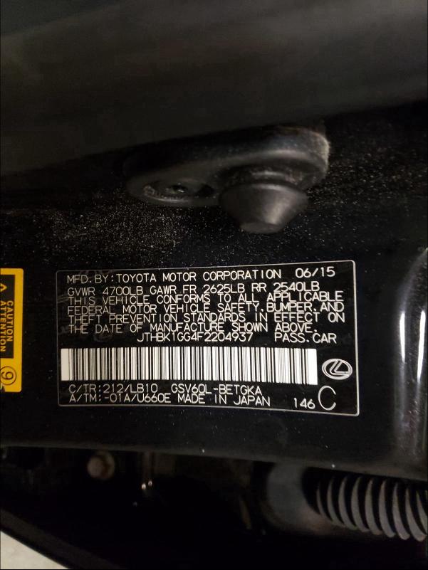 2015 LEXUS ES 350 JTHBK1GG4F2204937