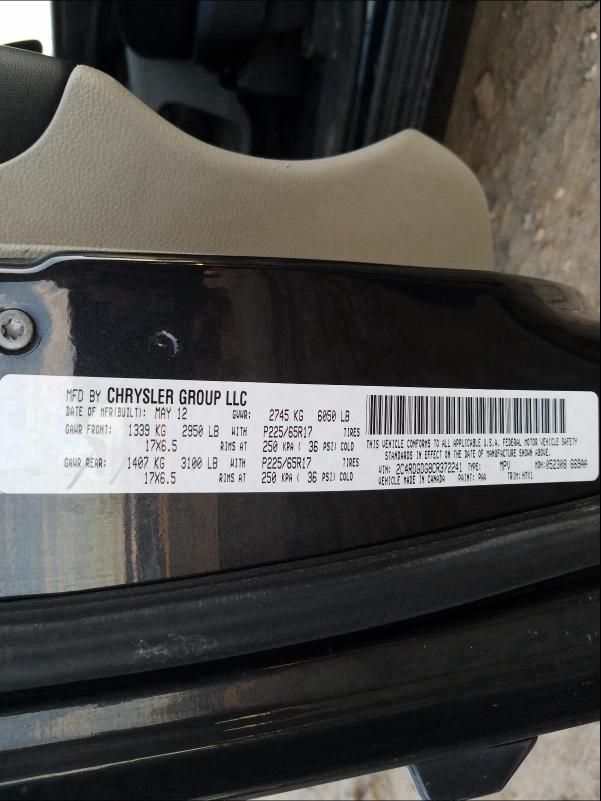 2012 DODGE GRAND CARA 2C4RDGDG8CR372241