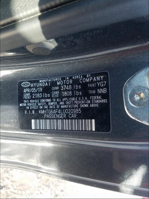 2020 HYUNDAI VELOSTER B KMHTG6AF4LU020985