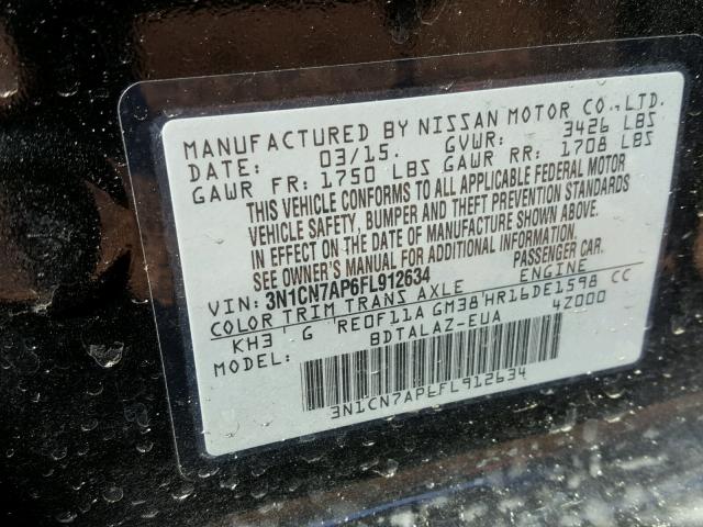 3N1CN7AP6FL912634 2015 Nissan Versa S