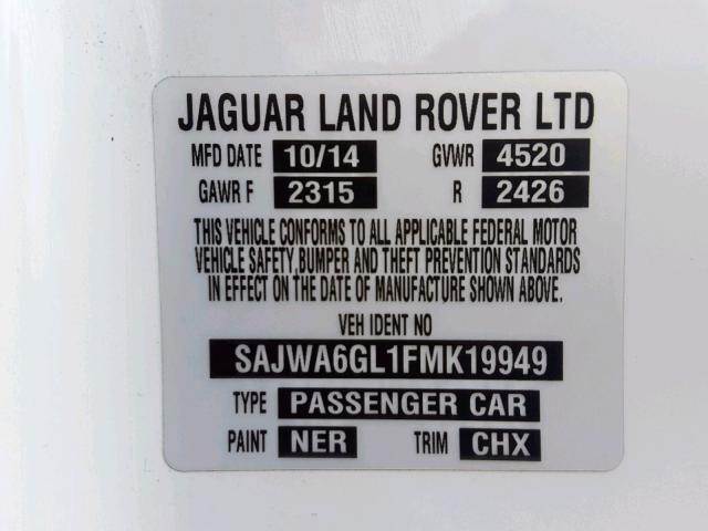 2015 JAGUAR F-TYPE V8 SAJWA6GL1FMK19949