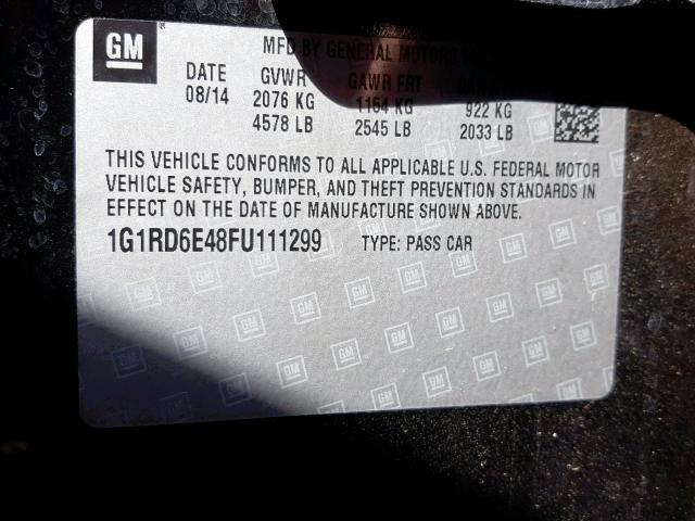 VIN 1G1RD6E48FU111299 2015 Chevrolet Volt no.10