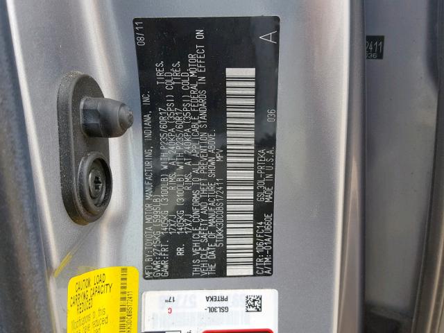 2011 TOYOTA SIENNA LE 5TDKK3DC0BS172411