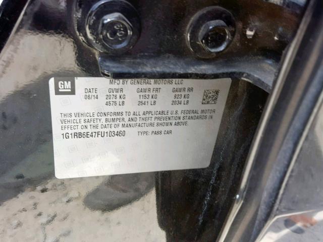 VIN 1G1RB6E47FU103460 2015 Chevrolet Volt no.10