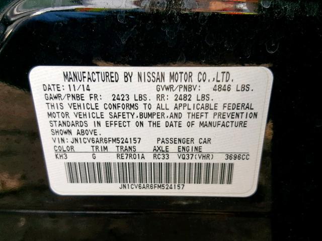 2015 INFINITI Q40 JN1CV6AR6FM524157