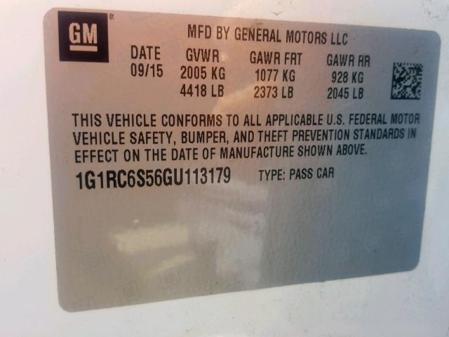 VIN 1G1RC6S56GU113179 2016 Chevrolet Volt, LT no.10