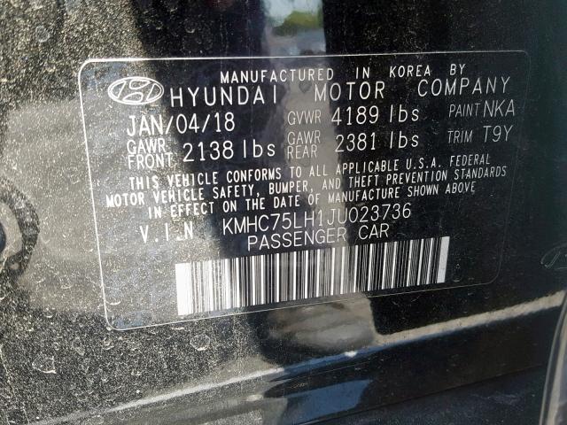 2018 HYUNDAI IONIQ - KMHC75LH1JU023736