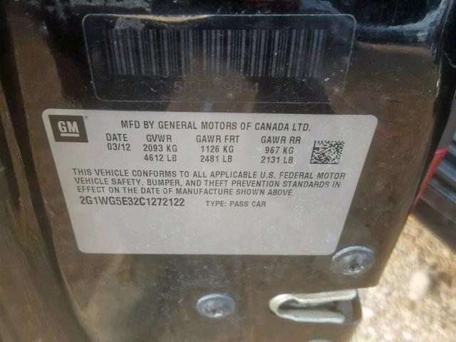 2012 CHEVROLET IMPALA LT 2G1WG5E32C1272122