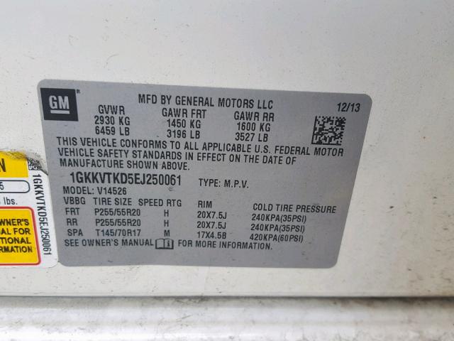 2014 GMC ACADIA DEN 1GKKVTKD5EJ250061
