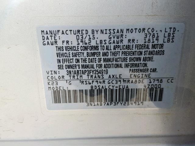 VIN 3FA6P0HD6KR231491 2019 Ford Fusion, SE no.10