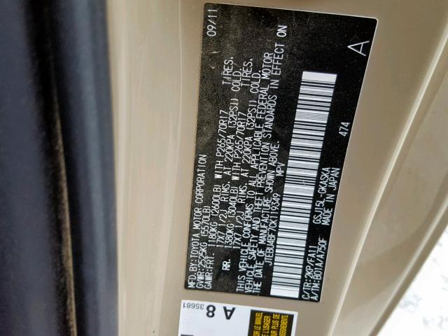 2012 TOYOTA FJ CRUISER JTEBU4BF7CK119349