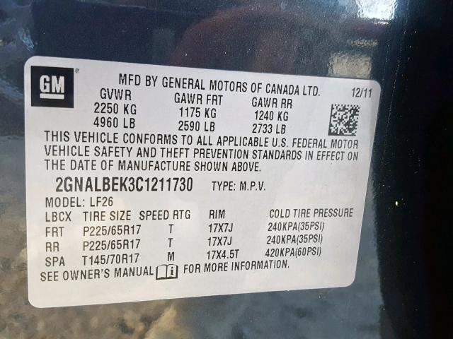 VIN 4T1BK1FK2DU536329 2013 Toyota Camry, Xle V6 no.10