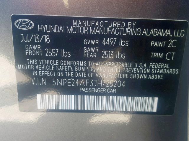 VIN 5FNYF5H51HB025050 2017 Honda Pilot, Ex-L no.10