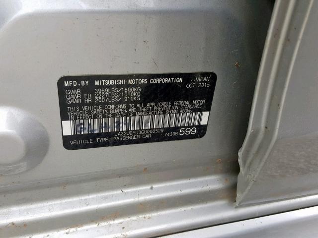2016 MITSUBISHI LANCER ES JA32U2FU3GU000529