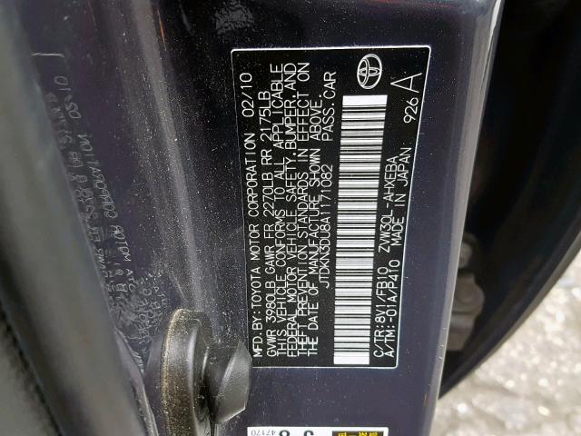 VIN KNAGM4A71F5643469 2010 TOYOTA PRIUS no.10